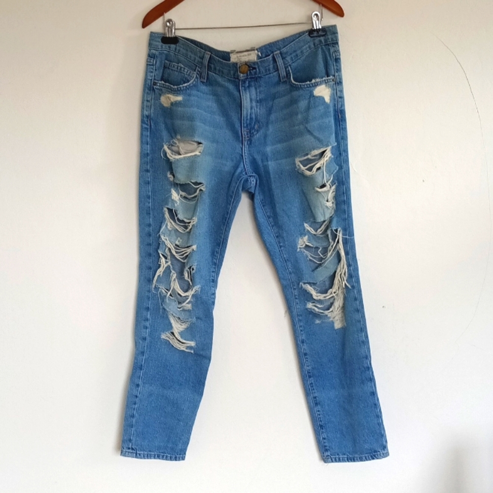 CURRENT/ELLIOTT The Fling Tattered Destroy Jeans Size 29.